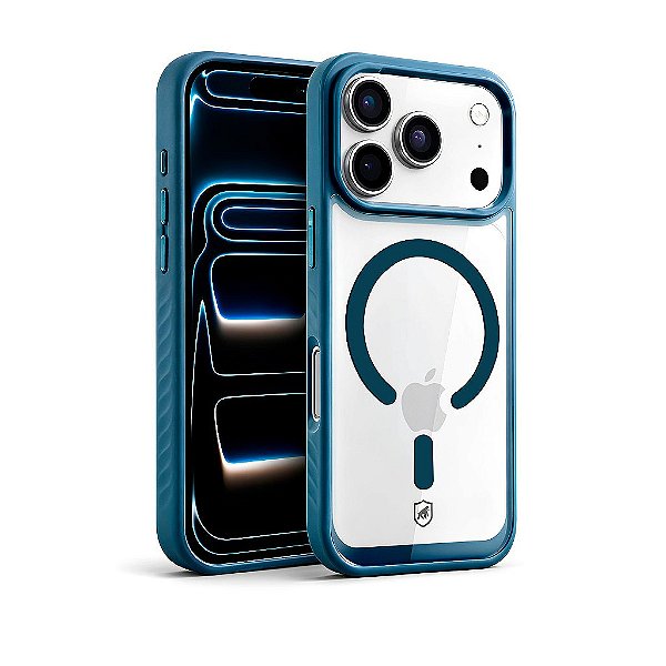 Capa para iPhone 18 Pro - Magsafe Wave Transparente - Azul - Gshield