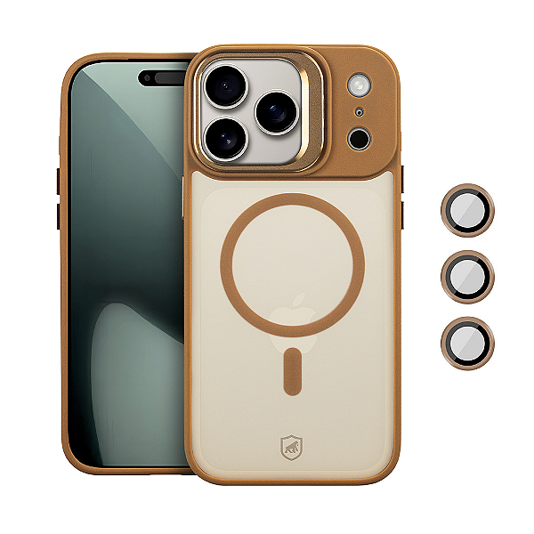 Capa para iPhone 18 Pro Max + Protetor de Lente - MagSafe Titanium Desert - Gshield