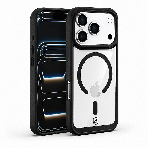 Capa para iPhone 18 Pro - Magsafe Wave Transparente - Preta - Gshield