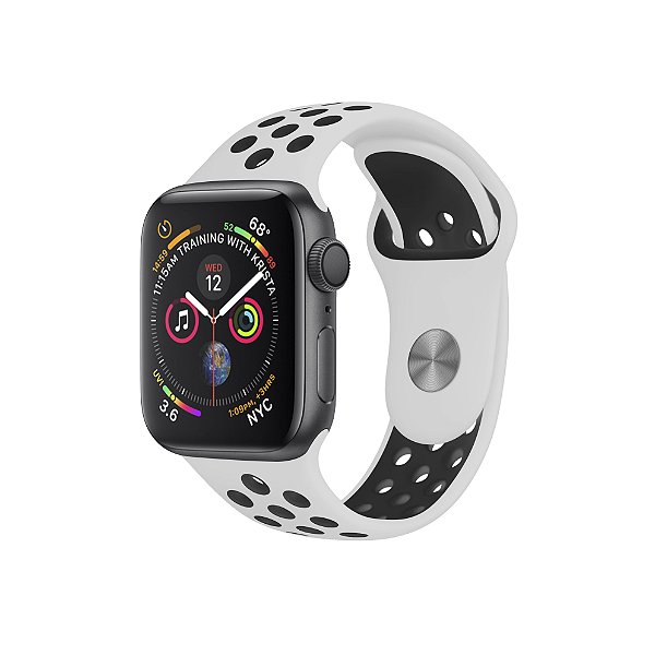 Pulseira para Apple Watch 42 / 44 / 45MM Armor Running - Branco e Preto - Gshield