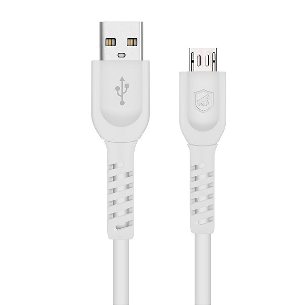 Cabo Dual Shock Micro Usb V8 - Branco - 1,2m - Gshield