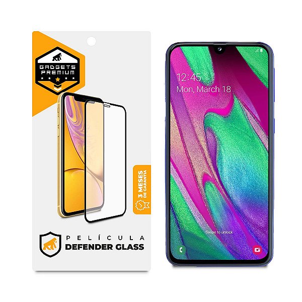 Película para Samsung Galaxy A40 - Defender Glass Preta - Gshield
