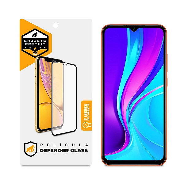 Película para Xiaomi Redmi 9C - Defender Glass Preta - Gshield