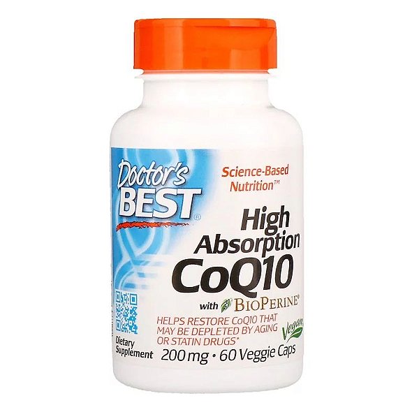 Coenzima Q10 Ultra 200mg Doctor's Best de Alta Absorção Importada c/ 60  Caps 2x Potência Para 2 Meses - Nutrimentos | Cápsulas para uma vida melhor