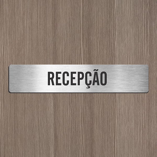 Placa Sinalização Recepção 6x30cm Alto Relevo