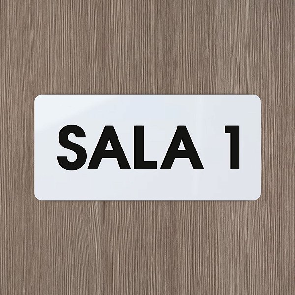 Placa Para Sala em Acrílico Branco Letras em Alto Relevo