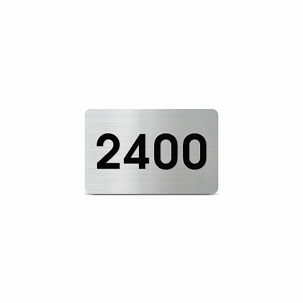 Placa de Aço Inox Escovado para Apartamento com 4 Números em Alto Relevo