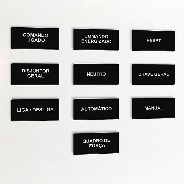 Kit 10 Placas de Acrílico Para Painel Elétrico 30x15mm Escrita Personalizada