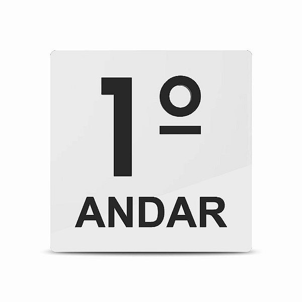 Placa Andar De Prédio Em Acrílico Branco 20x20cm