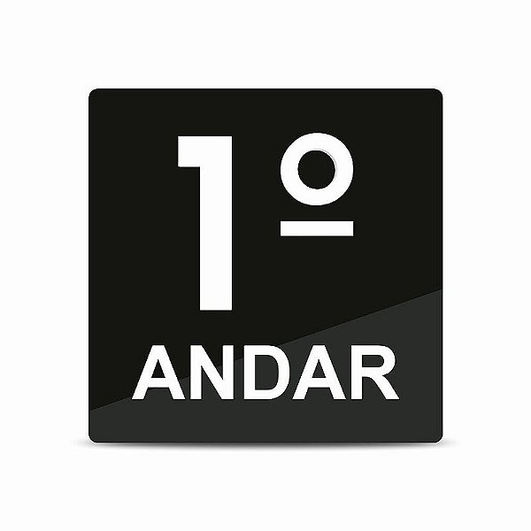 Placa Andar De Prédio Em Acrílico Preto 20x20cm