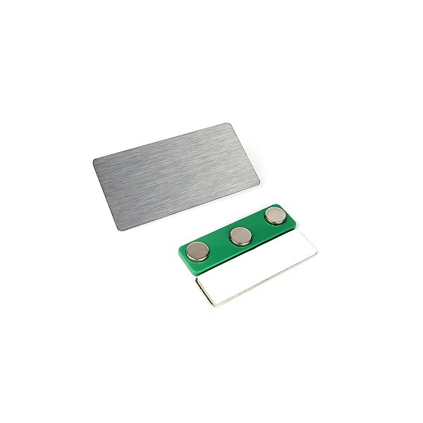 Base para Crachá em Aço Inox Escovado com Imã