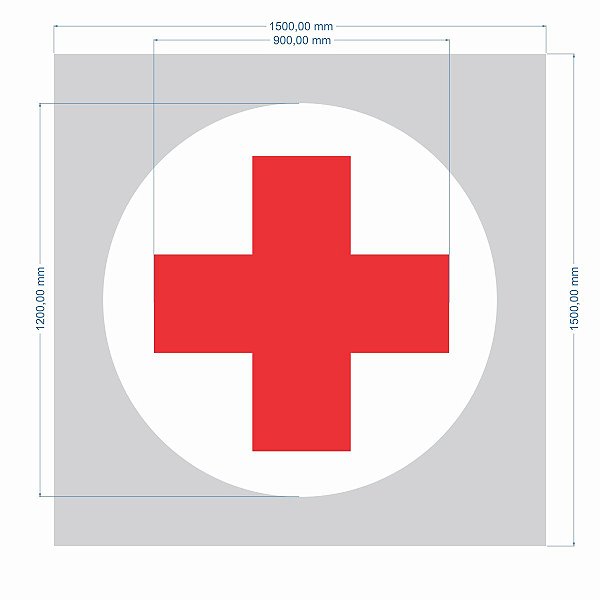 Stencil Símbolo Indicativo de Serviços de Saúde  (SAS) 2 Cores- Molde Vazado