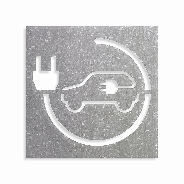 Molde Gabarito Para Pintura Vaga De Carro Elétrico 100x100cm