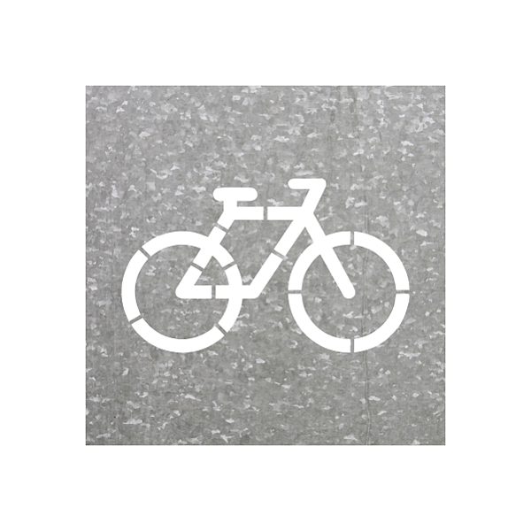 Gabarito Molde Vazado Bicicleta (ciclovia) Uso Profissional Pintura De Vaga 120x120cm