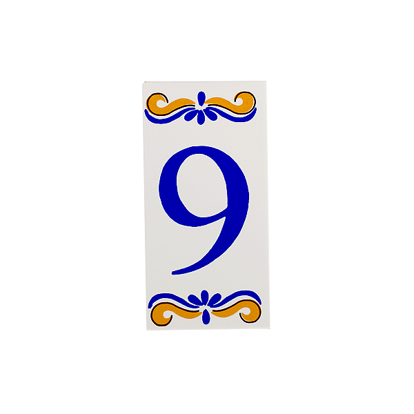Número 9 Para Casa Em Cerâmica