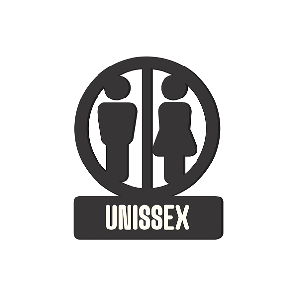 Placa Sinalização Banheiro Unissex Acrílico Com Gravação