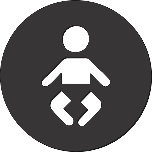 Placa Indicativa De Sinalização Fraldario Bebe Redonda Acrílico
