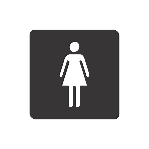 Placa Indicativa De Sinalização Banheiro Feminino Quadrada Acrílico