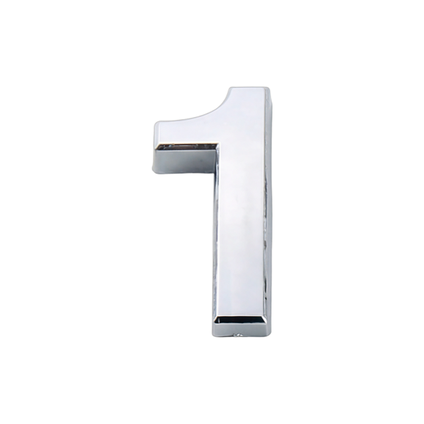 Número "1" em Abs Cromado 5cm Prateado
