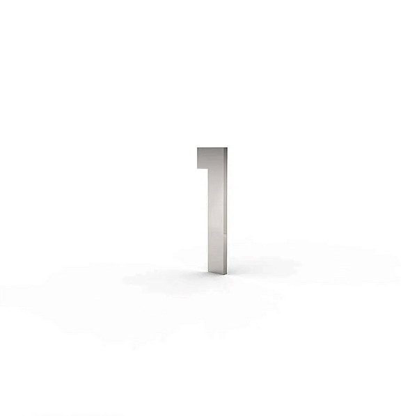Número "1" de Apartamento em Inox Escovado 5cm