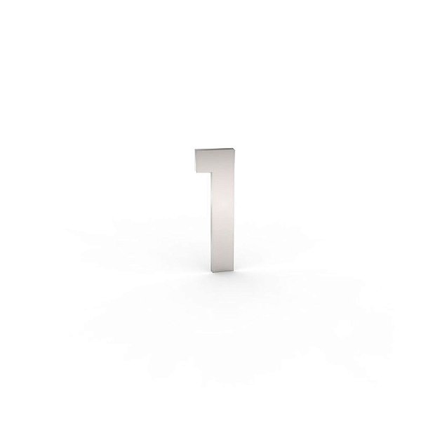 Número "1" de Apartamento em Inox Polido 5cm