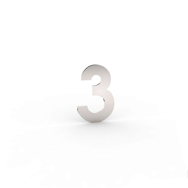 Número "3" de Apartamento em Inox Polido 5cm