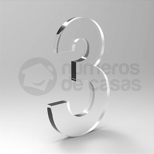 Número "3" de Acrílico 20cm