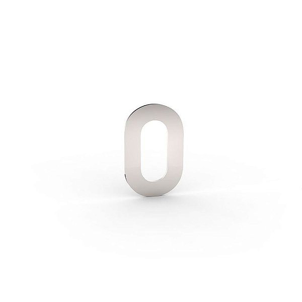Número "0" de Apartamento em Inox Polido 5cm