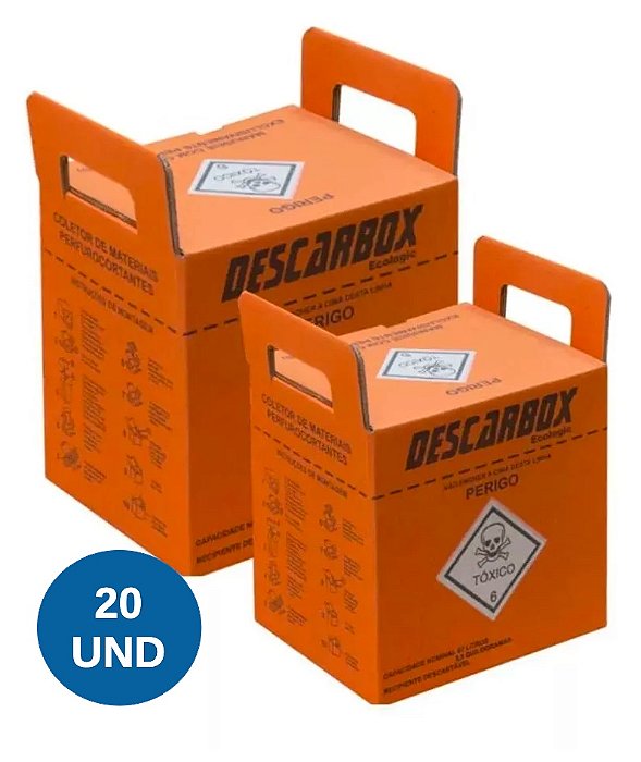 Coletor Material Químico Perfurocortante Descarbox - 20 unidades