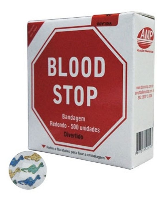Curativo Infantil Bandagem Blood Stop Divertido Redondo Caixa 500 Unidades