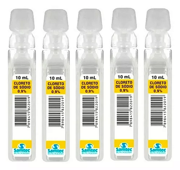 Solução Fisiológica 0,9% Samtec Ampola Flaconete 10ml 100und