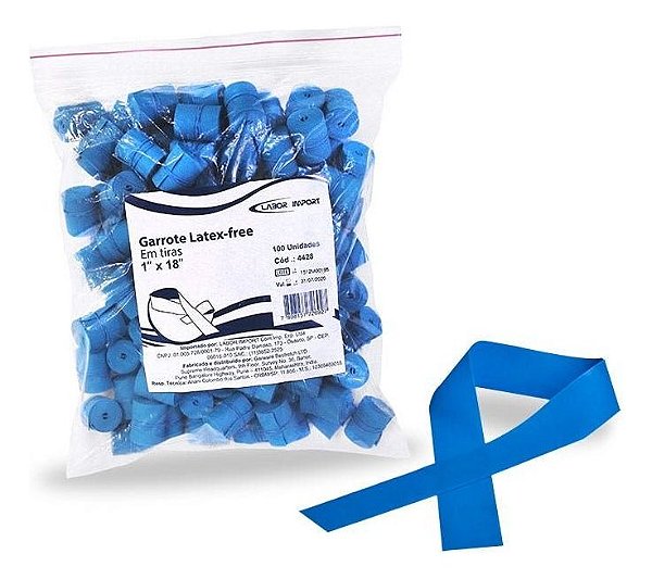 Garrote Para Coleta De Sangue Latex-free Em Tiras 100 Und