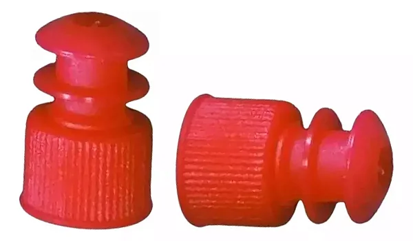 Tampa Para Tubo De Ensaio Vermelha 12mm X 75mm Labor Import com 100 unidades
