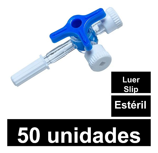 Torneira 3 Vias Luer Lock Sem Trava Solidor Caixa 50 Unidades