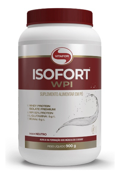 Whey Protein Isolado - Isofort - 900g neutro - Vitafor