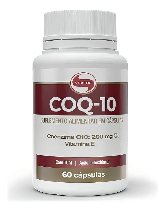 COQ-10: Coenzima Q10 e Vitamina E (200mg) 60 Cápsulas