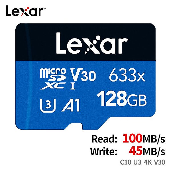 Cartão de Memória Lexar Original Micro SD Card UHS 32GB 64GB 128GB 256GB 512GB