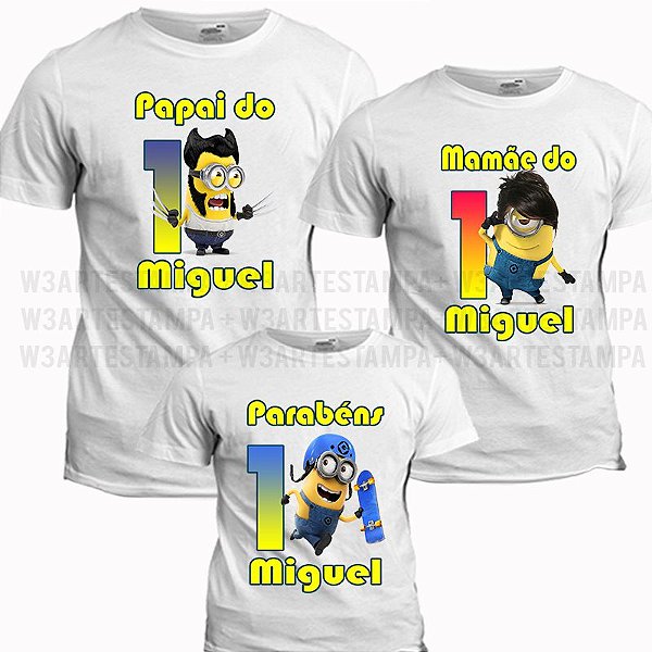 Camisetas Tema Minions Kit Aniversario Camisas Personalizadas W3artestampa - camiseta roblox kit 03 camisetas personalizada