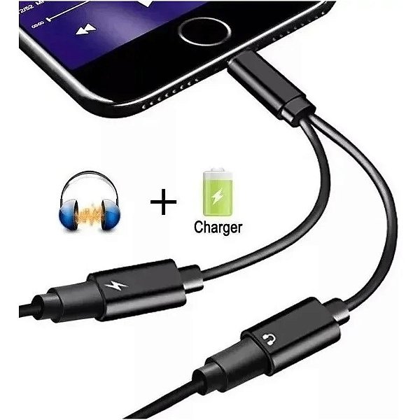 🔌 Adaptador KD185 Kaidi — Carregue e Ouça Música no seu iPhone ao Mesmo Tempo!