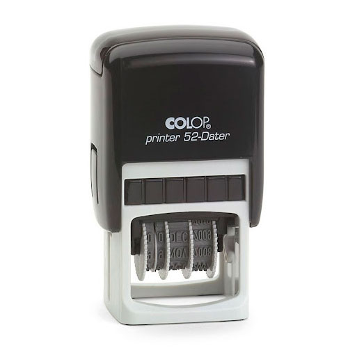 LINHA COLOP DATADORES | QUADRADO | REDONDO | RETANGULAR | - (SEM PERSONALIZAÇÃO) PRETO