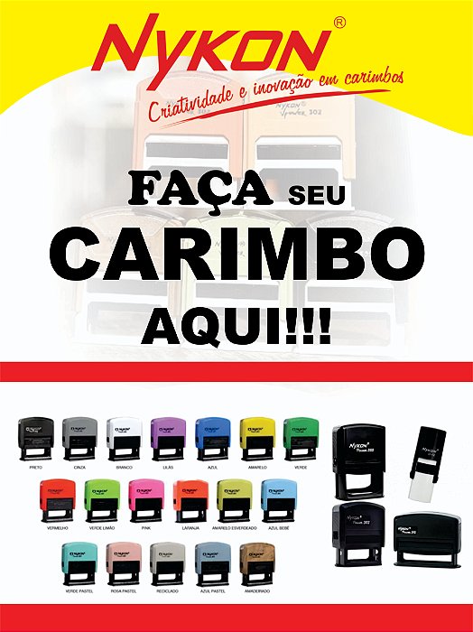 BANNER 40X30 CM | TEMOS CARIMBOS NYKON AQUI