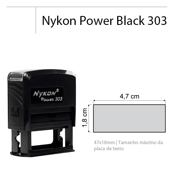 CARIMBO 303 NYKON - 18x47 MM - AUTOMÁTICO - PERSONALIZADO