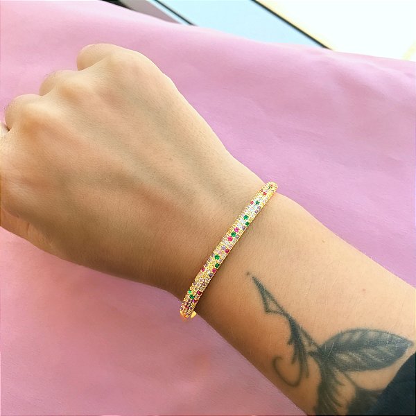 Bracelete Cravejado Colorido