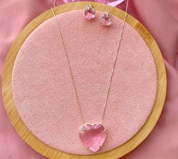 Conjunto Coração Rosa