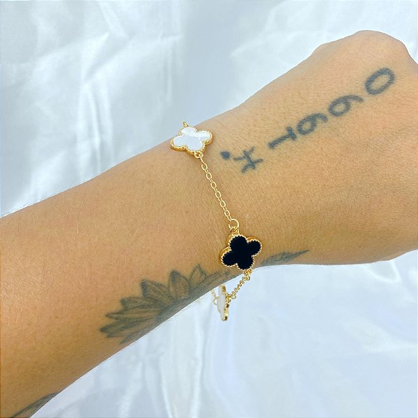 Pulseira Trevo Preta