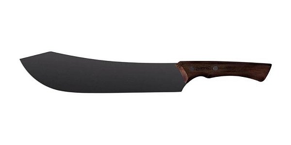 Faca para Carne Tramontina Churrasco Black com Lâmina de Aço Inox Escurecido e Cabo de Madeira 10"
