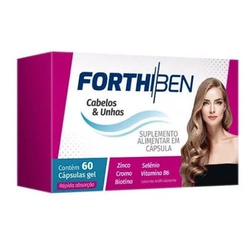 Forthiben Suplemento Vitamínico Cabelos E Unhas -  60 Cápsulas