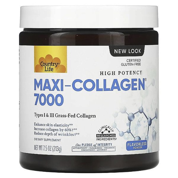 [Country Life] Maxi-Collagen Colágeno Verisol Plus Biotin, Alta Potência, 213 g