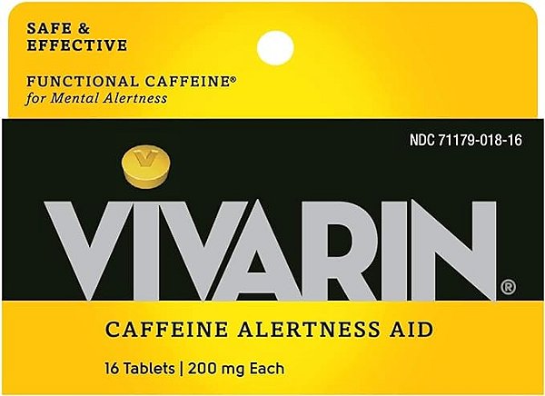 [Vivarin] Caffeine ALERTNESS Aid Cafeína 200 mg | 16 Comprimidos