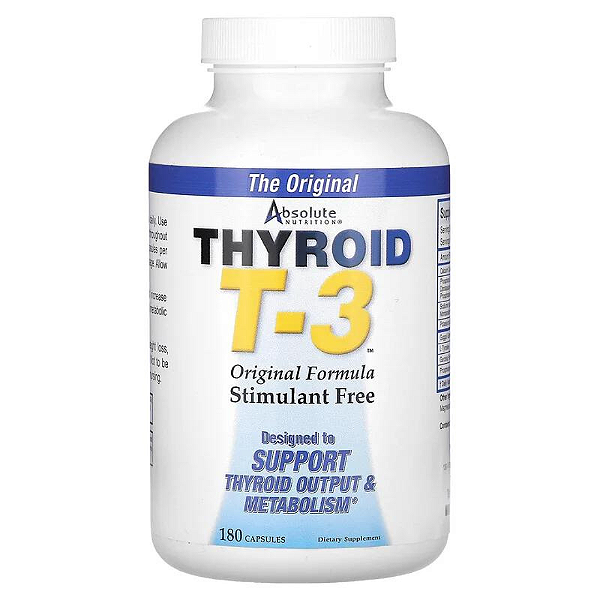 [Absolute Nutrition] Thyroid T-3 Estimulante Da Tireoide Fórmula Original | 180 Cápsulas